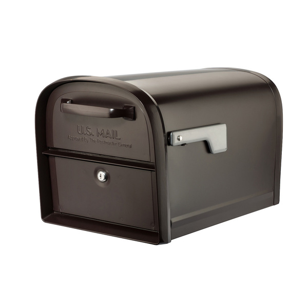 Architectural Mailboxes Oasis 360 Post Mount Locking Mailbox Rubbed Bronze 6300RZ